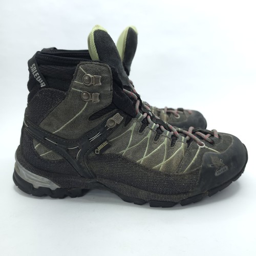 Salewa Boots Womens Sz 9.5 Alp Trainer Mid GTX Slate Gray Mint Hiking Gore-tex