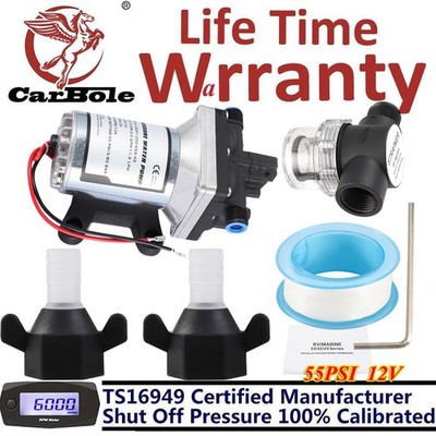 4009 12v Water Pump & Twist on Filter Self-Priming for Caravan Boat 55PSI 3.0GPM