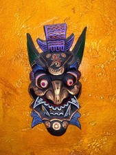 Hand Carved Wooden Nuo Opera Mask Traditional Chinese Wall Decor