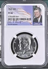 1964 NGC PF68 KENNEDY HALF DOLLAR Silver 50C Kennedy signature and flag!