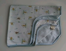 Classic Winnie the Pooh Cotton Reversible Stripe Pooh Tigger Baby Blanket HTF