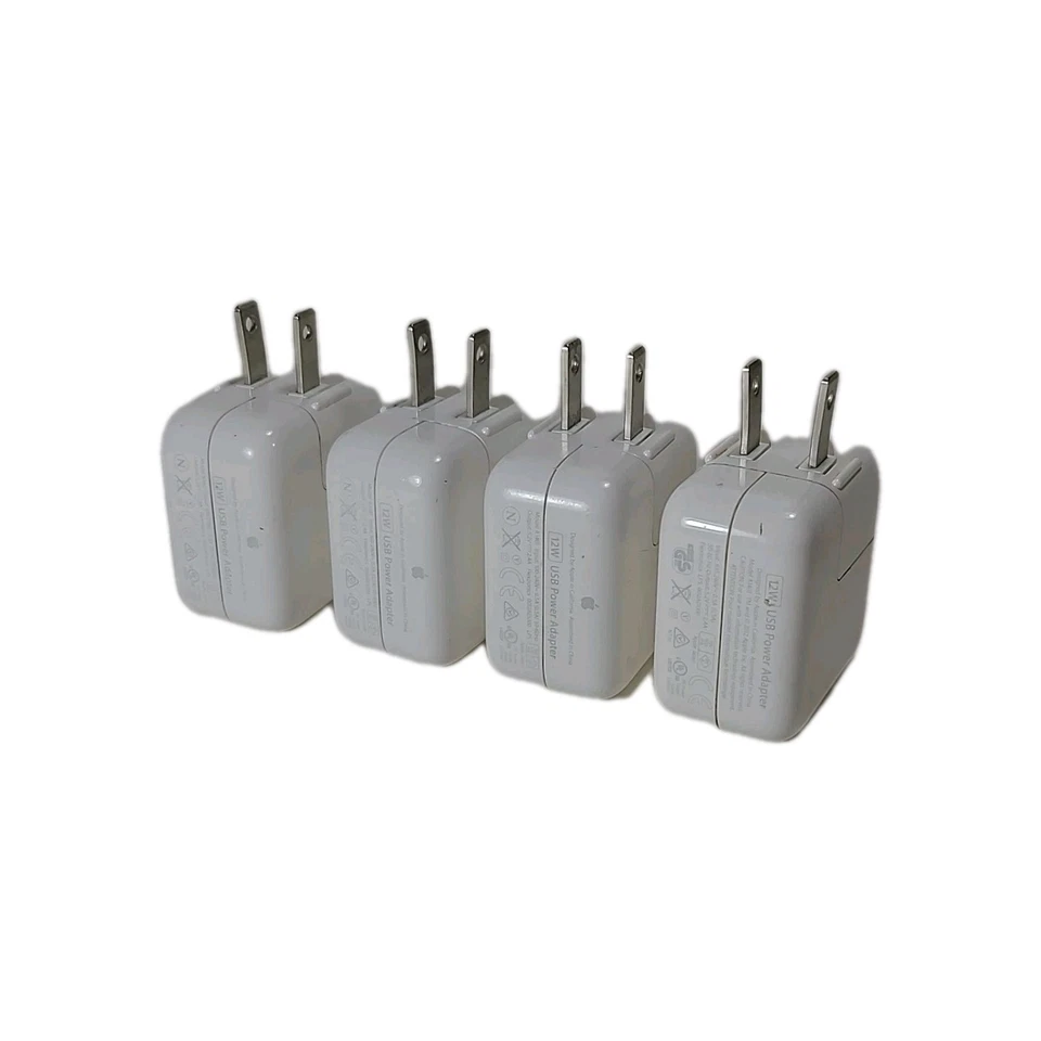 Lote de 4 adaptadores de alimentación cargadores de pared USB individuales originales OEM Apple 12W A1401 Foto 2 de 4