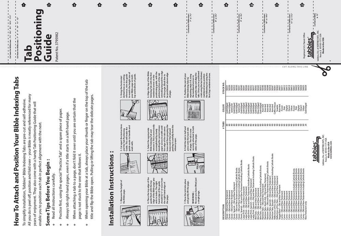 Large Print Gold-Edged Bible Indexing Tabs, Old & New Testaments, 84 Tabs Includ