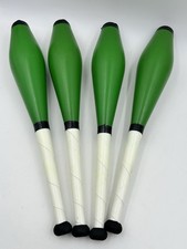 4 Juggling Clubs Pins Practice Set Green Plastic 20  