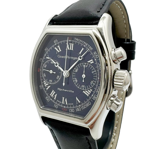Girard Perregaux Richeville Chronograph 2710 Blue Dial Lemania...