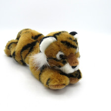 TIGGY THE TIGER Russ Berrie Plush 9" Stuffed Animal Toy Striped Reclining