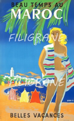 MAROKKO STRAND Rnai - POSTER HQ 40x60cm eines VINTAGE POSTERS