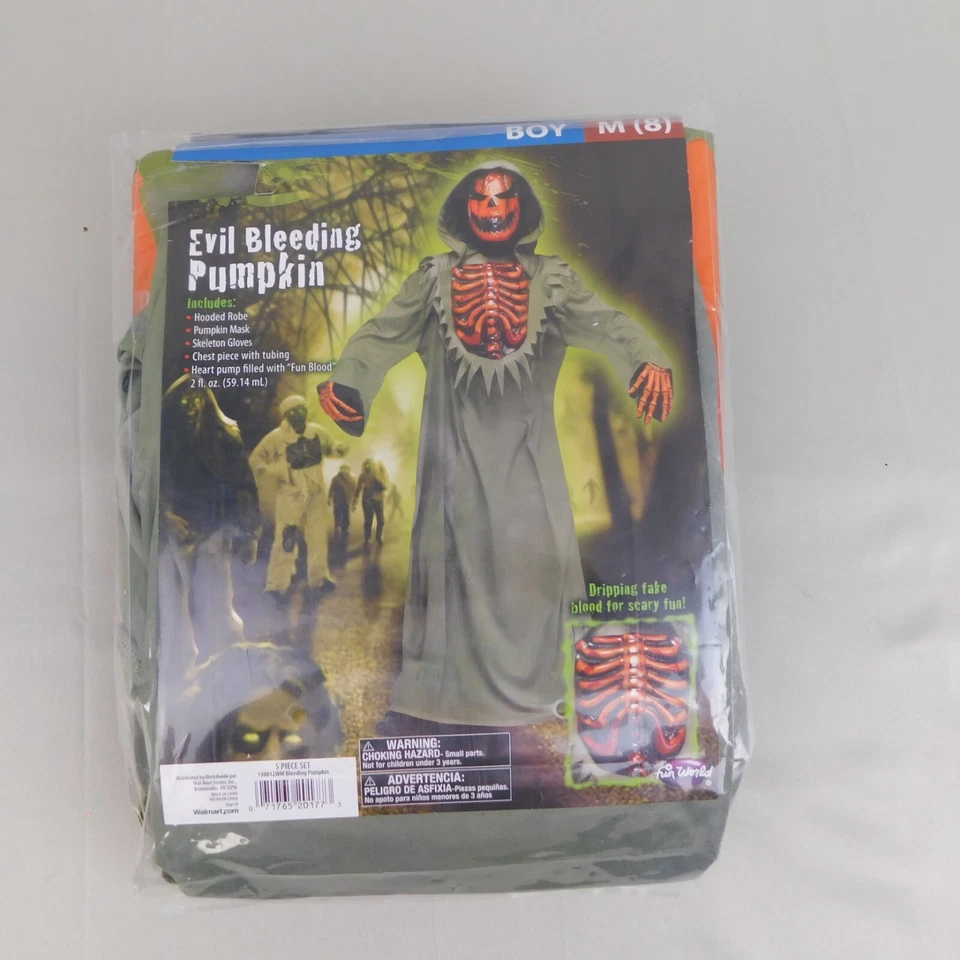 Evil Bleeding Pumpkin Kids Scarecrow Halloween Costume - Boys 8, Medium #2620 - Image 4 of 4