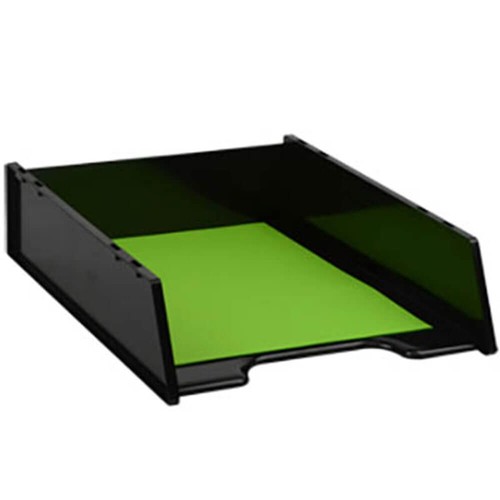 Italplast Green R Document Tray A4 Black Solid Base Ribbing Extra Strength - 第 1/1 張圖片