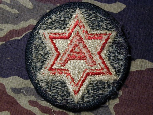 6th US Army Color Shoulder Patch White Back - Bild 2 von 2
