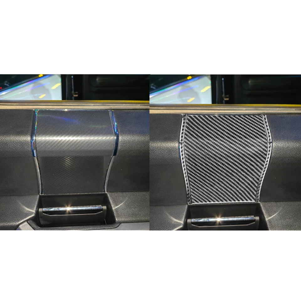 Cubierta de panel de ventana de puerta interior de fibra de carbono 60 piezas para Ford F150 F-150 15-20 Foto 2 de 4