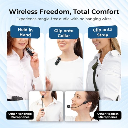 Portable Voice Amplifier with Bluetooth Lavalier Microphone,Teacher Mic with Spe - Picture 3 of 8