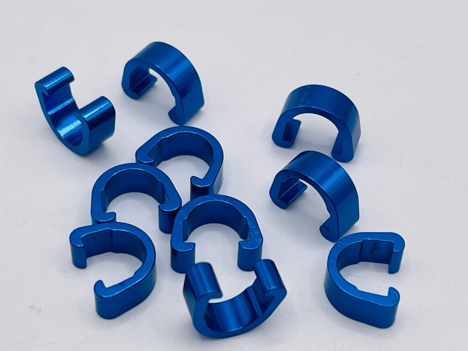10 Pcs Blue Aluminum Alloy Bike Cable C-clips Brake Cable Housing Clip ...
