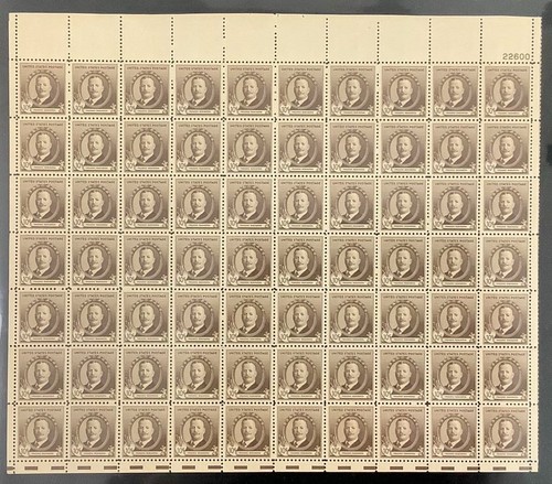 EE. UU. #888, 10 ¢ Frederic Remington, hoja completa de 70, og, NH, en muy buen estado, Brookman $165 - Imagen 2 de 2