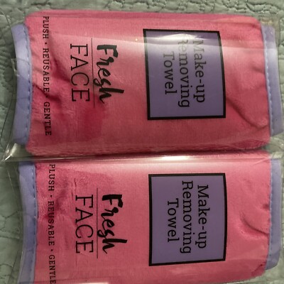 2 Fresh Face Makeup Removing Towel Cloth Plush Reusable Eco-Friendly Gentle New