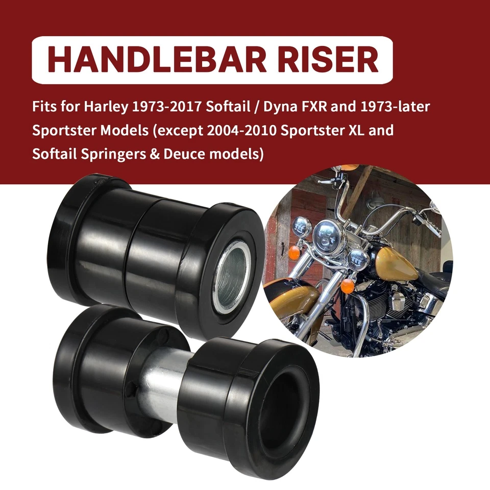 Buchas riser de guidão de poliuretano Harley para Softail Dyna Sportster 1973-2017 - Imagem 2 de 4