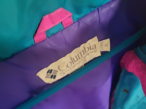 VTG 1990s Ladies Columbia Powder Keg Jacket Teal Purple Pink XL /Extra Large - Picture 8 of 9