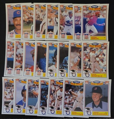 1988 Topps Baseball 22 Card Set Of 87 All-Stars Mattingly,  Boggs, Ripken & More
