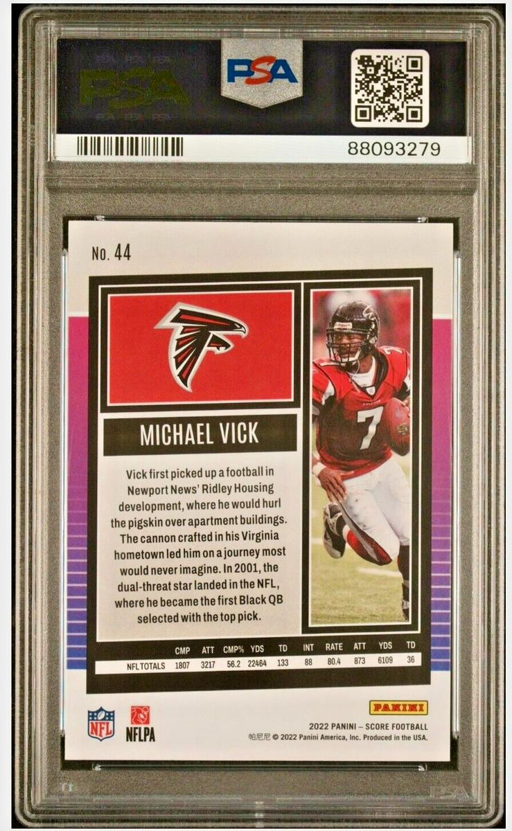 2022 Score Football # 44 Michael Vick PSA 10 GEM-MT Atlanta