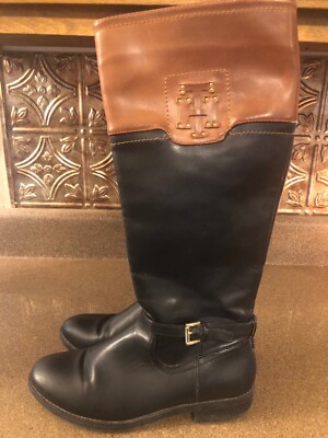 tommy hilfiger tall black boots