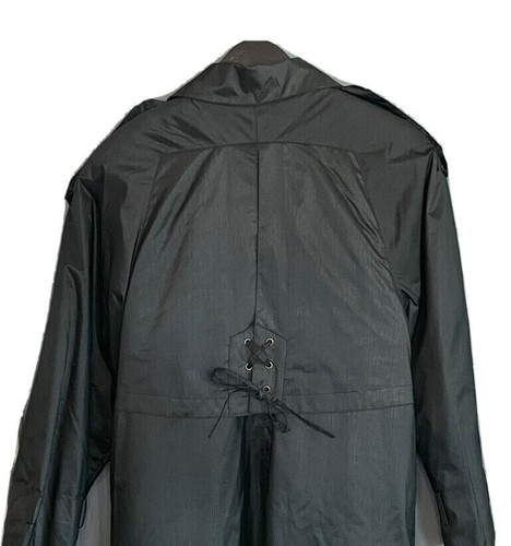 Vintage British Mist Womens 10 Black Trench Rain Coat Removable Quilted Liner  - Picture 6 of 11