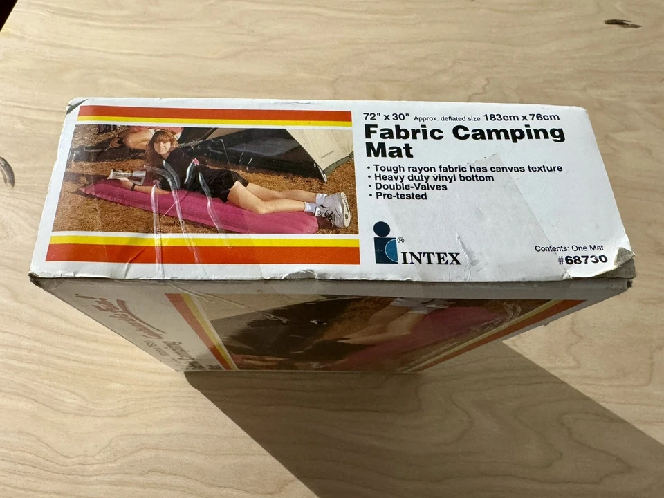 Intex Fabric Camping Air Mattress 72" x 30" Pink Retro Vintage NEW SEALED!! - Image 2 of 4