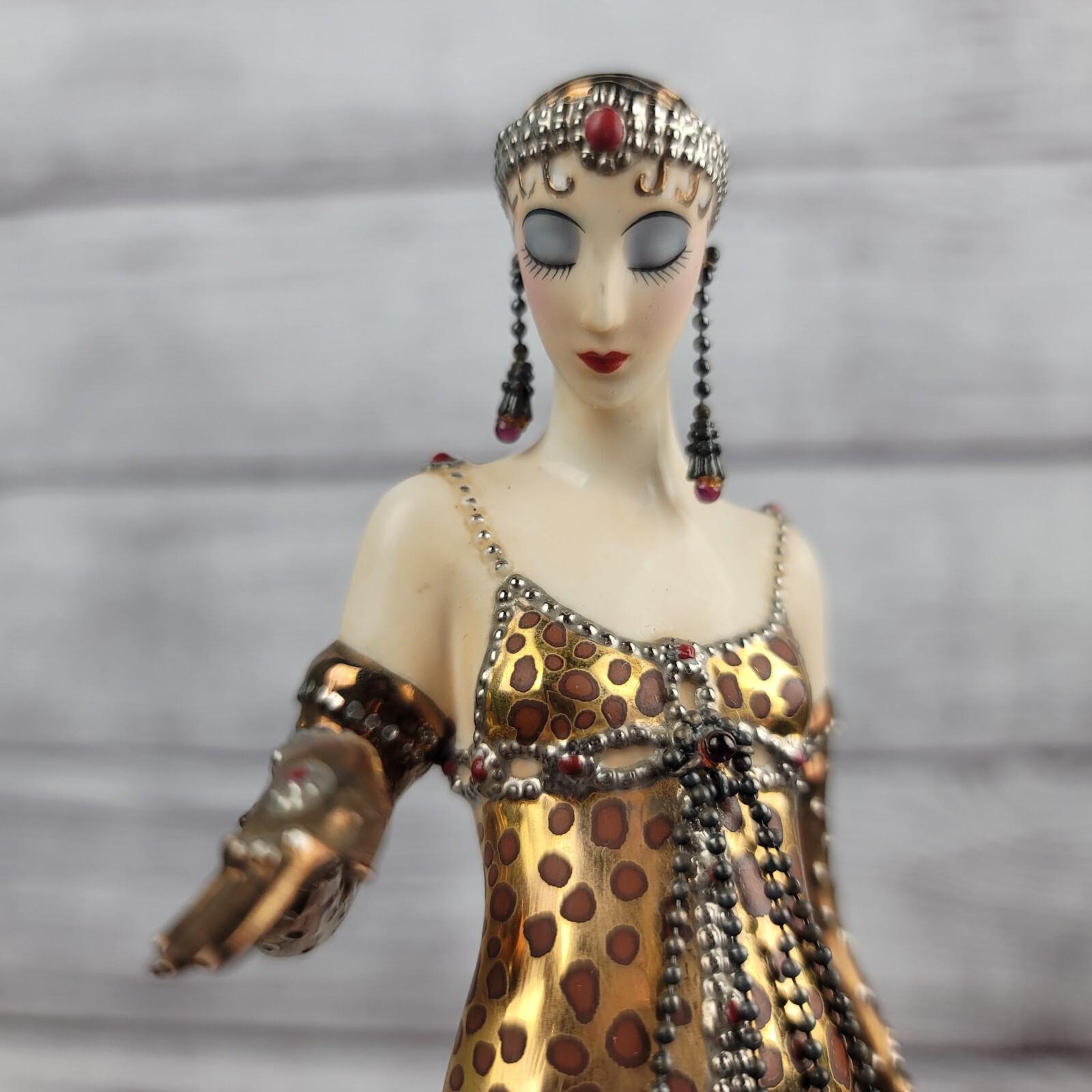 House Of Erte Franklin Mint OCELOT Lady & Leopard Limited Edition Mint