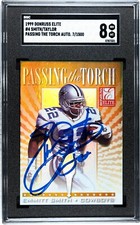 1999 Donruss Elite #4 Emmitt S/F Taylor Passing The Torch Autograph SGC 8   5472