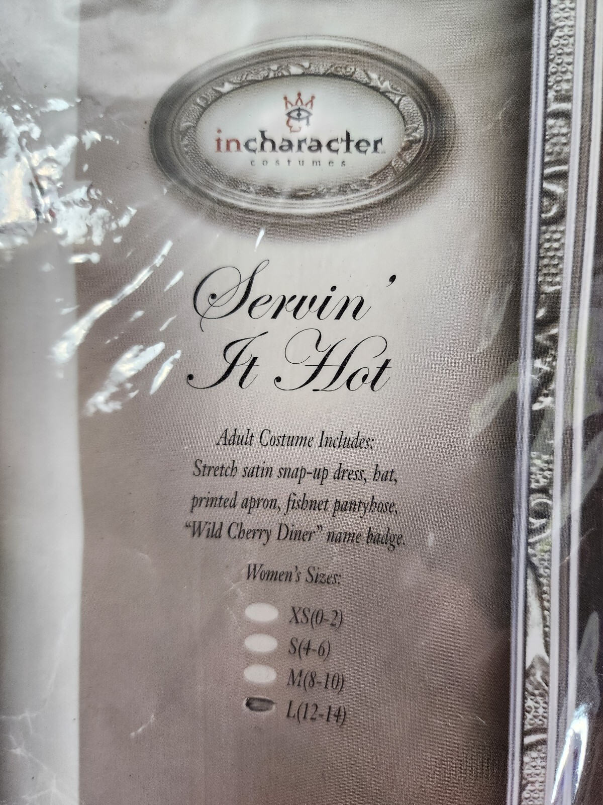 InCharacter Costumes Servin It Hot Halloween Dress Up Stretch Satin Dress Size L