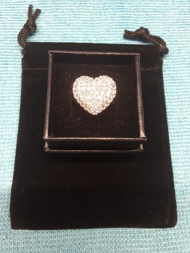 Size 6 Sterling Silver Heart Ring Made With White Zirconia From Swarovski (584) - Picture 12 of 12