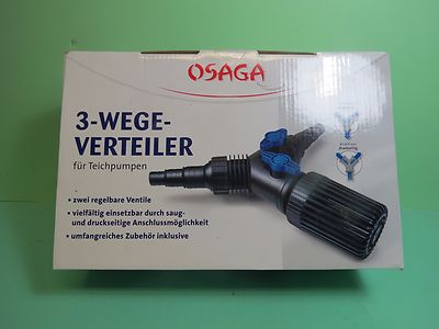 Osaga 3-Wege Y-Verteiler für Teichpumpen Schlauchverteiler regelbar V T OS10140