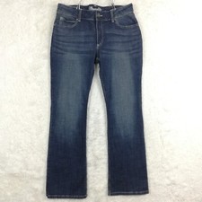 Wrangler Womens Jeans Boot Cut Blue Denim Whiskering Mid Rise Medium Wash 13