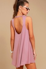 Lulus Chasing Sunshine Mauve Swing Dress M
