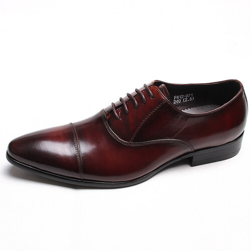 Retro Oxford-Schuhe spitz zulaufend Schnürung formell elegant Herren Echtleder Schuhe Business - Bild 22 von 26