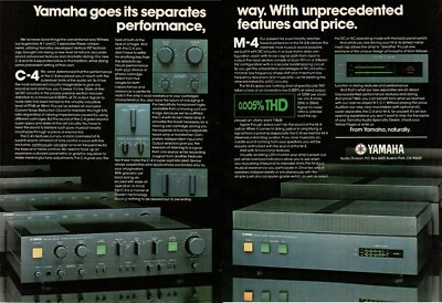 Vintage Yamaha C4 & M4 Amp Separates ad - High Fidelity Feb-79