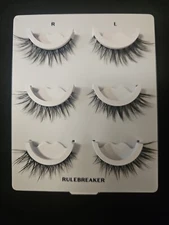 Lilly Lashes Rule Breaker SELF-ADHESIVE  Natural Volume + Medium (3 Pairs) *NWOB