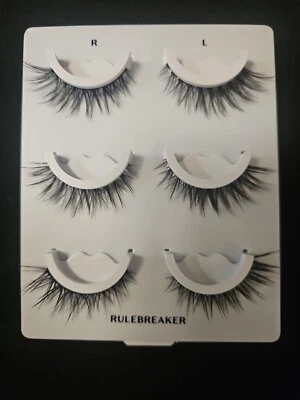 Lilly Lashes Rule Breaker SELF-ADHESIVE Natural Volume + Medium (3 Pairs) *NWOB