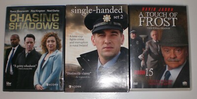 lot of 3 dvds - Chasing Shadows, Single-Handed Set 2, A Touch of Frost Season 15