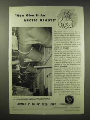 1945 Armco Spiral Welded Pipe Ad - Give An Arctic Blast