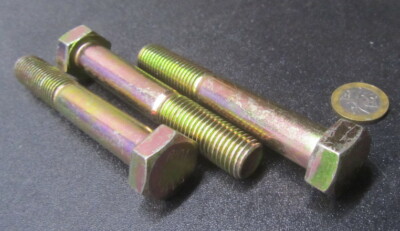 Cap Screw Bolt Metric, PT, GR 10.9 Yellow Zinc M16 x 2.0 x 100 mm Length, 3 Pcs