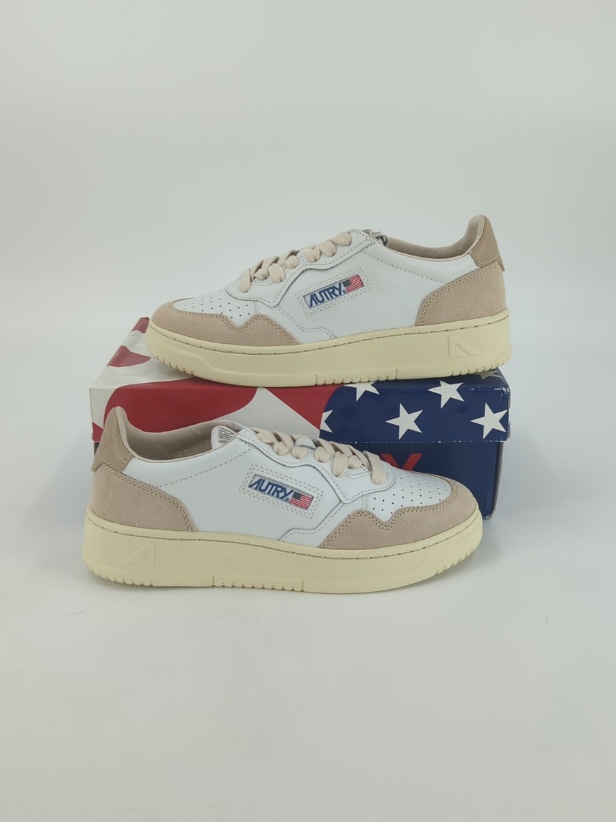 スニーカー Autry Low Sneakers Medalist Autry Medalist Low Sneakers In White Textured Leather With