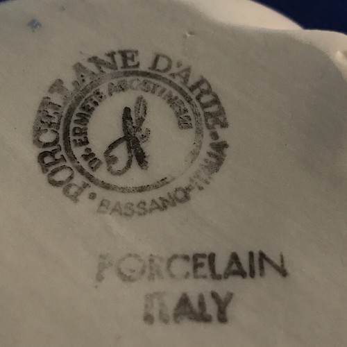 D'Arte Dr Ermete Agostinelli Italien Porzellan FROSCH Kröte Schmuck Schale weiß - Bild 8 von 9