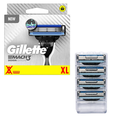Gillette Mach3 Design Edition  4 - 48 Rasierklingen / in blau im tKh ohne Verp.