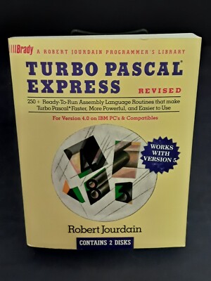 TURBO PASCAL EXPRESS REVISED VER 4.0 IBM COMP JOURDAIN BRADY 1988 PB VG 250329