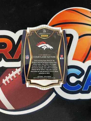 2020 Select Courtland Sutton Red Premier Level Die Cut Prizm #139 Broncos - Bild 2 von 2