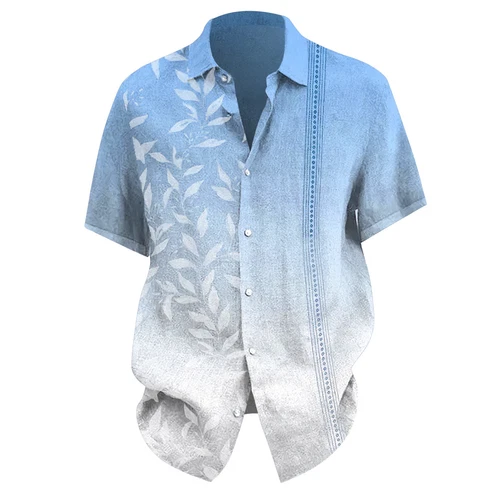 Men's Short Sleeve Button-Up Casual Cuban Guayabera Beach Wedding Dress Shirt - Picture 22 of 36