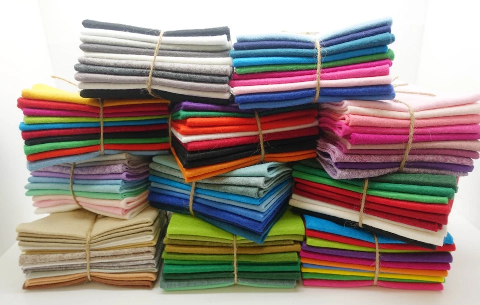 Felt Pack Wool Blend Craft Fabric Squares 9" / 22cm EN71 Standard (multi packs) - Image 2 of 4