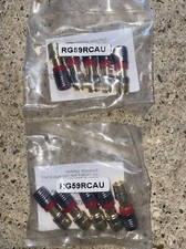 10x RCA PHONO Compression Crimp Connectors RG59 Coaxial Male AV Audio Plug 