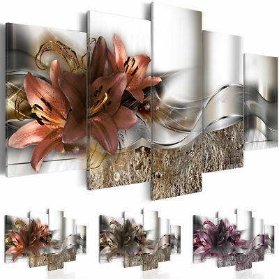 FLOWERS ABSTRACT Canvas Wall Art Image Photo Print b-A-0273-b-n