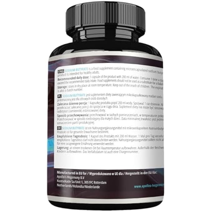 Sodio Butirrato 180 Capsule Da 600 Mg Premium: 90% Acido - Foto 3